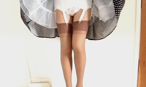Six Strap Garter Belt & Nylons