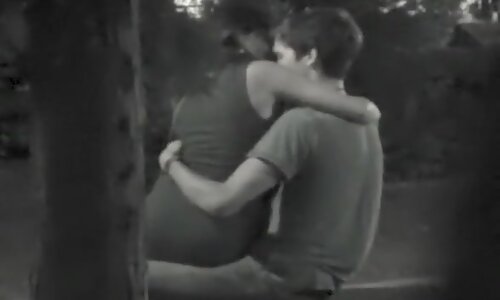 Young couple caught fingering in the night