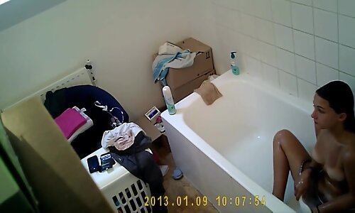 Hairy teen 18+ Masturbates With Shower Head In Front Of Friend