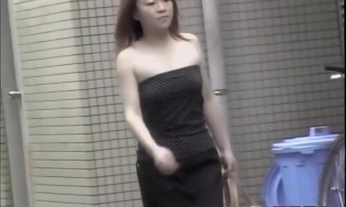 Man pulls the dress of japan beauty down