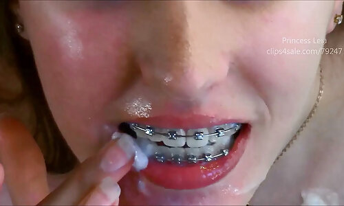 Cum on your babysitter's braces