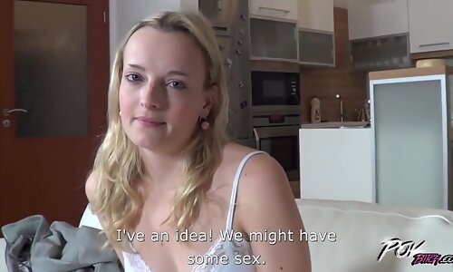 Green Shiny Eyes Golden-haired Teen 18+ Creampied